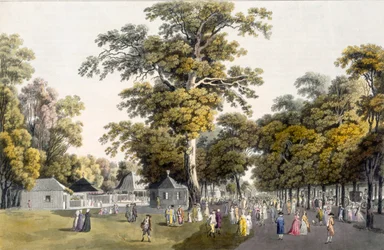 The Cafes in the Grand Avenue in Prater, Vienna, 1798